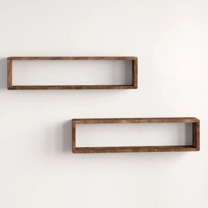 2-Piece Modern Style Solid Wood Floating Shelf