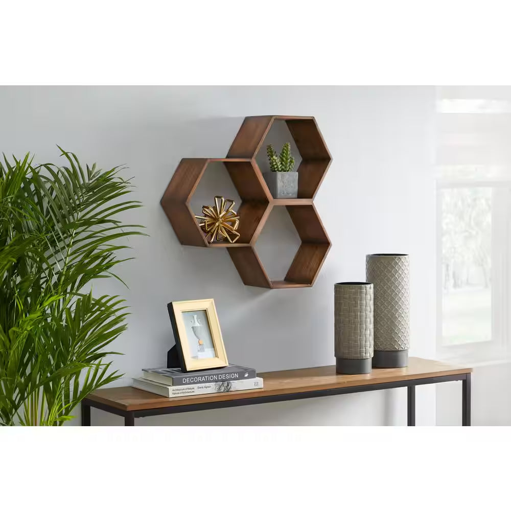 Modern Style Hexagon Floating Shelf 