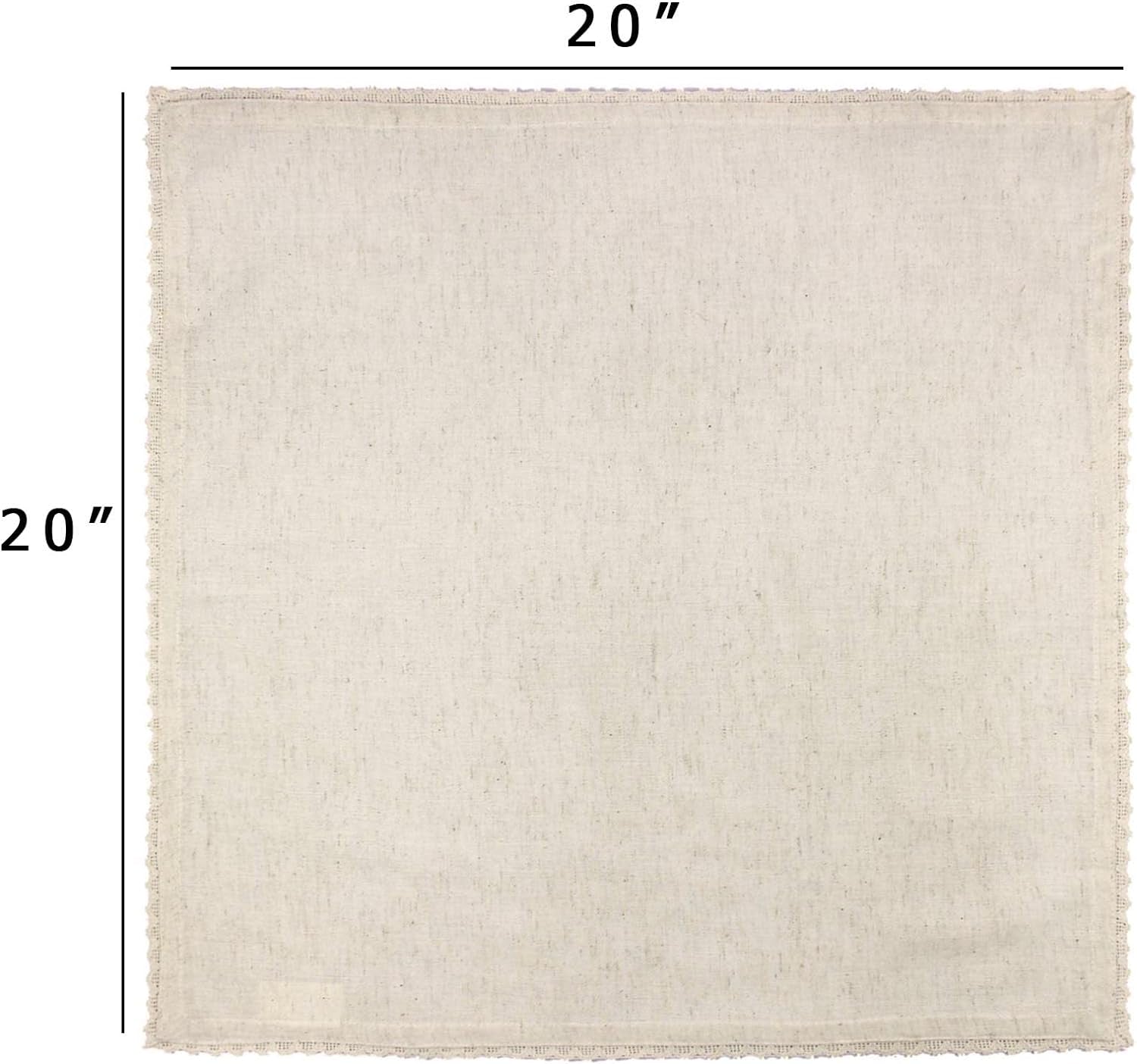 12-Set 20x20 Elegant Washable Cotton Linen Napkins